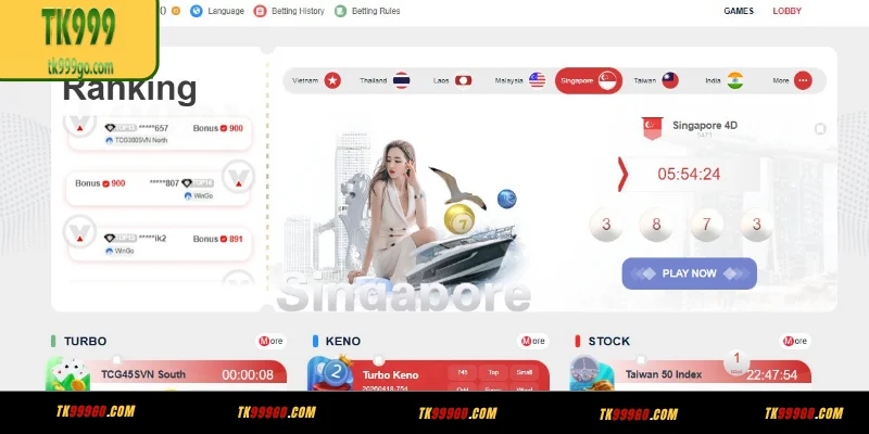 সদস্যদের বেছে নেওয়ার জন্য আকর্ষণীয় TK999 লটারি গেমসমূহ
