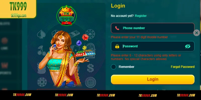 ৩টি ধাপে TK999 অ্যাকাউন্টে লগইন করার গাইড