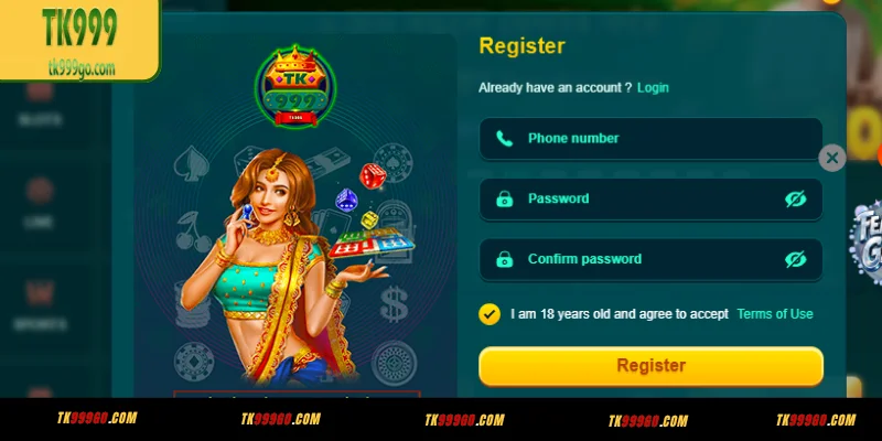 TK999-এ অ্যাকাউন্ট রেজিস্ট্রেশনের জন্য প্রয়োজনীয়তা